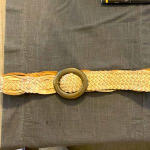 Beautiful gold leather woven belt